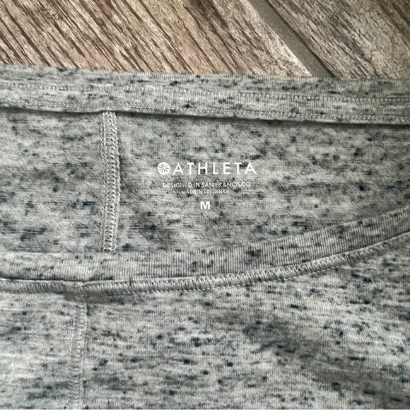 Athleta With Ease Boatneck Top, Heathered Green Gray w/ Tapered Waist, Women's M - Picture 2 of 8